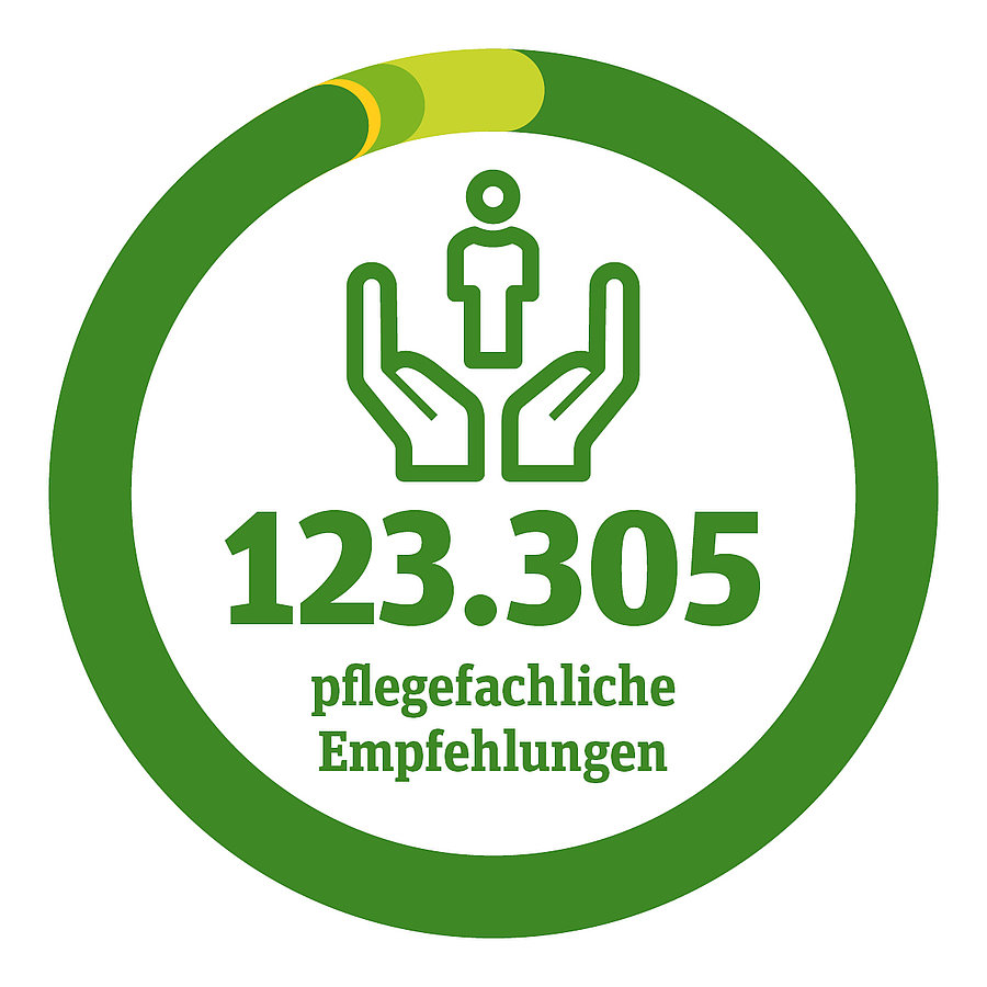 Kreisdiagramm zur Anzahl pflegefachlicher Empfehlungen